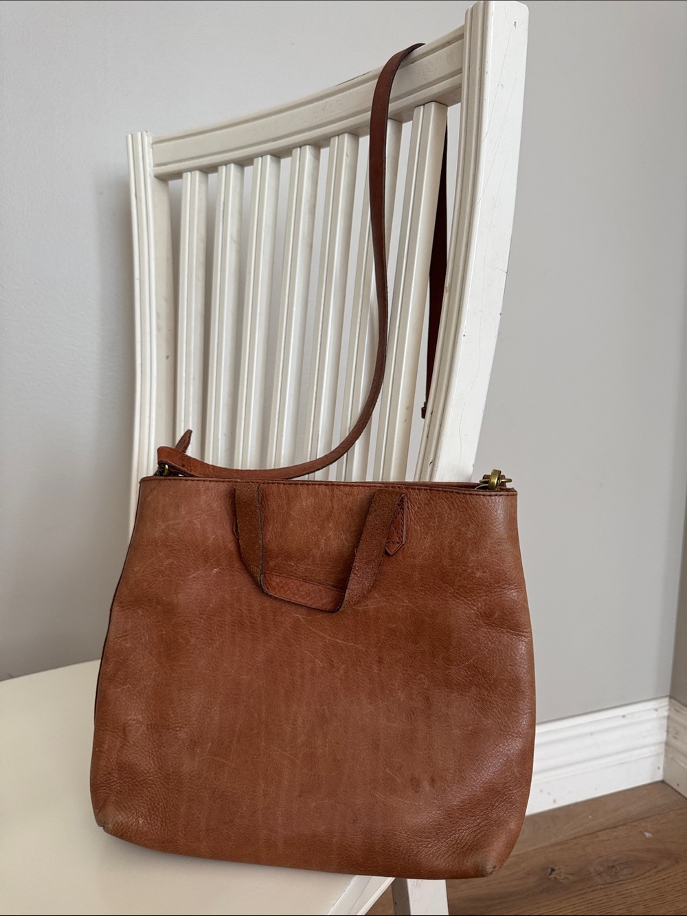 Madewell Cognac Brown Leather Shoulder Bag